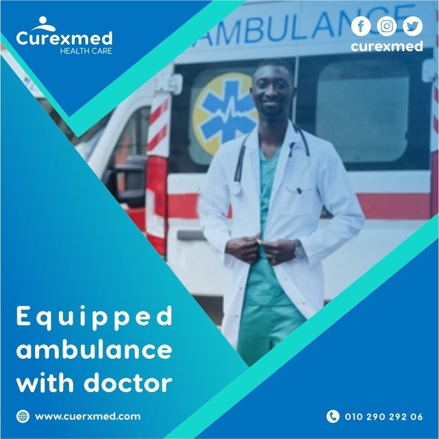 Equipped ambulance with an accompanying doctor